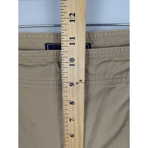 American Living Women's Cargo Pants Size 14 Tan Khaki Snap Up Pockets Straight - Picture 5 of 10